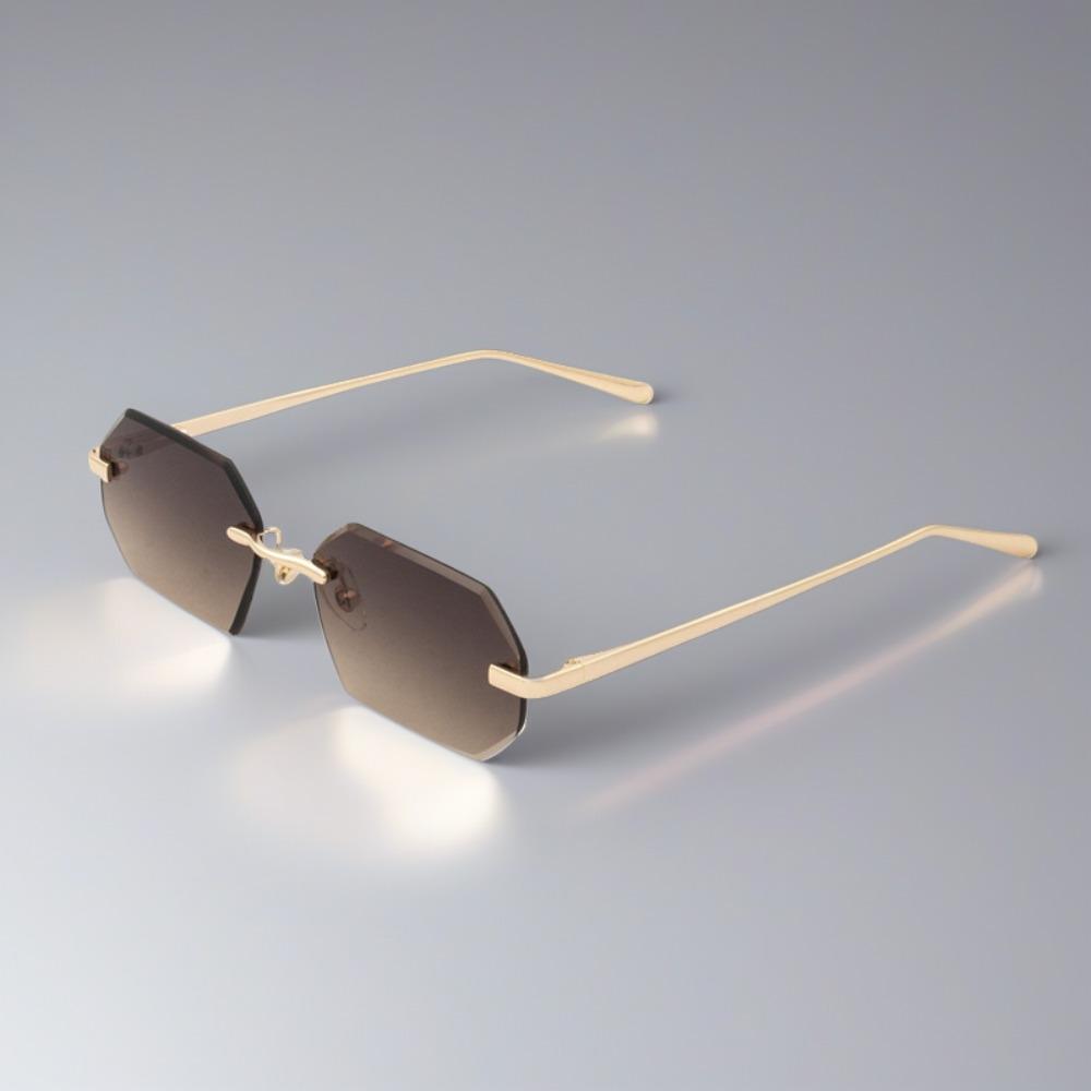 Multicolor Sun Glasses Vision Care Men UV400 Eyewear Trendy Frameless Sunglasses  Selfie