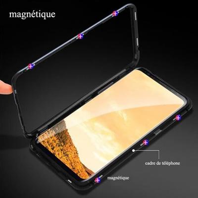 Case - Samsung - Galaxy S10 - Tempered Glass - Transparent Black - Magnetic