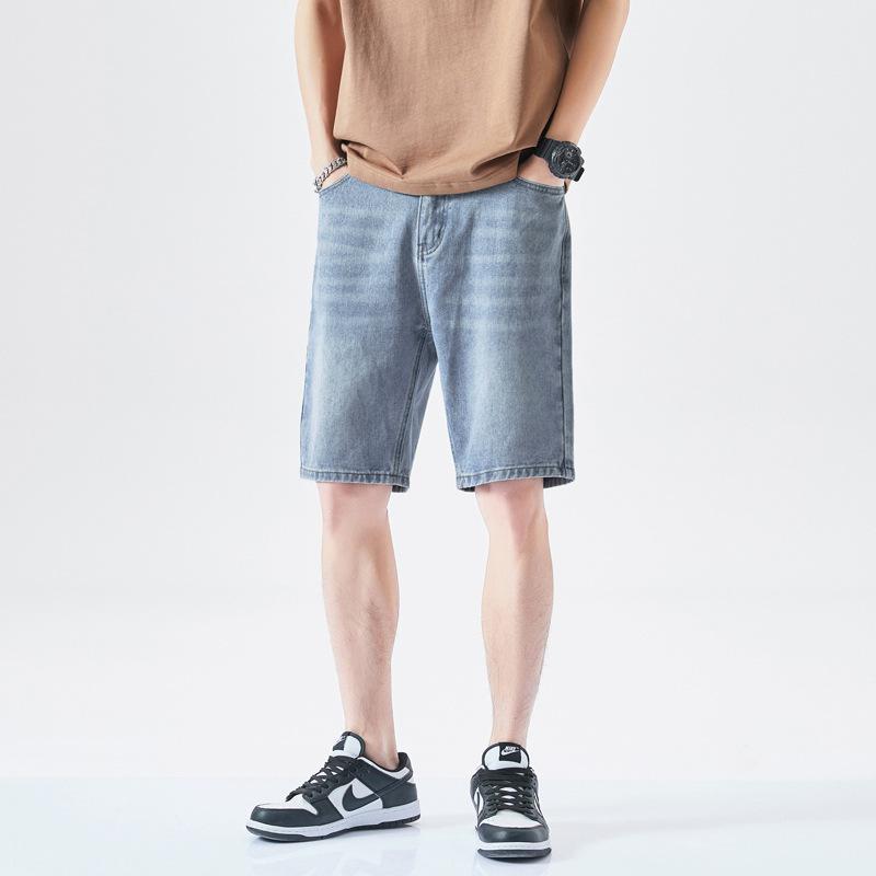 Ripped Denim Shorts Men's Summer Thin Loose Elastic Waist Casual Pants Men's Summer Five-point Pants Men's Summer