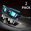 2PCS Colorful Sports Sunglasses - Wraparound Design, UV400 Unisex Comfort Fit for Cycling, Hiking & Outdoor