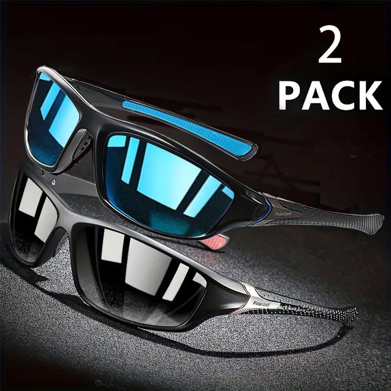 2PCS Colorful Sports Sunglasses - Wraparound Design, UV400 Unisex Comfort Fit for Cycling, Hiking & Outdoor