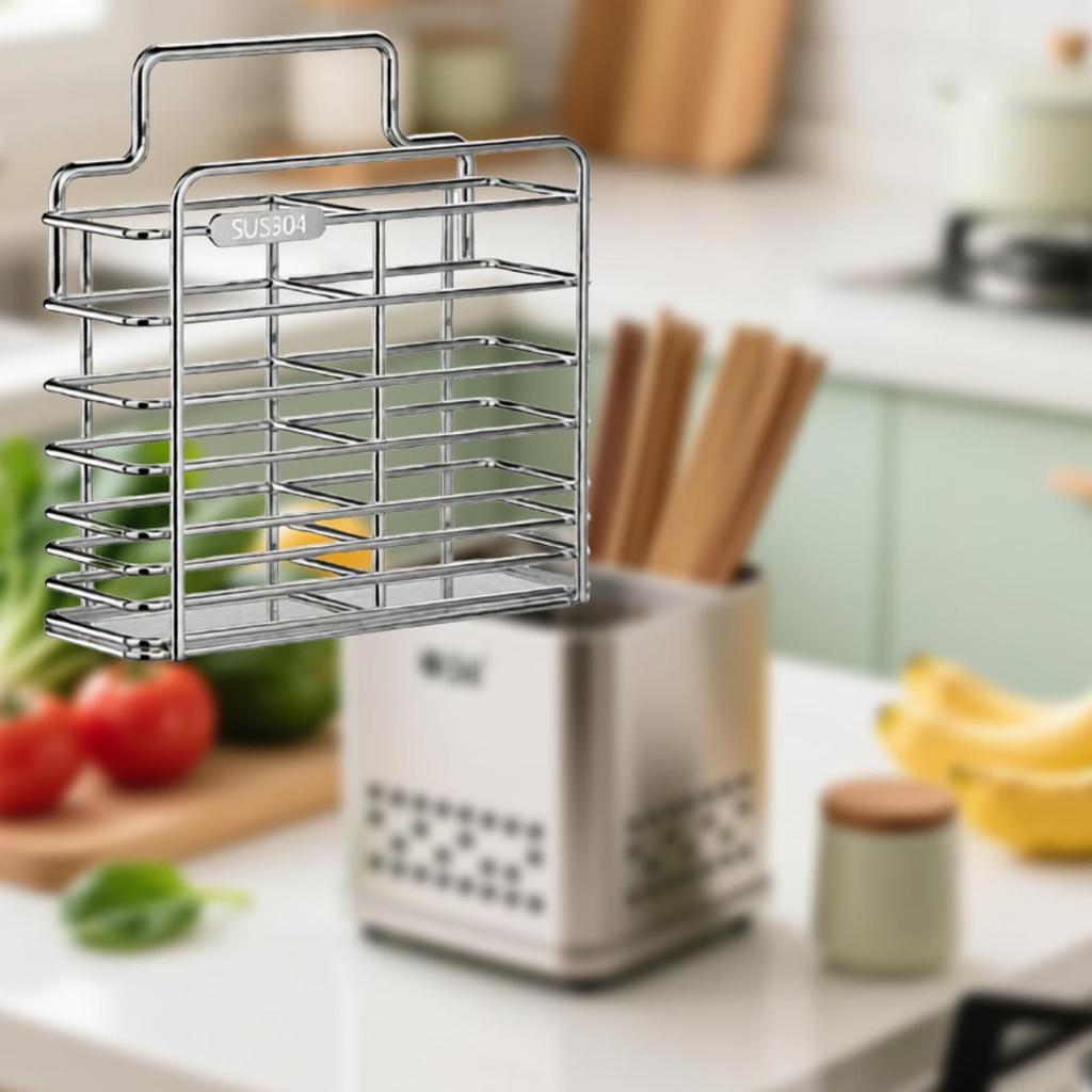 Chopsticks Holder Multifunctional Tabletop Wall Mounted Kitchen Utensils Holder Drying Rack with Drain Tray for Spoons Tableware