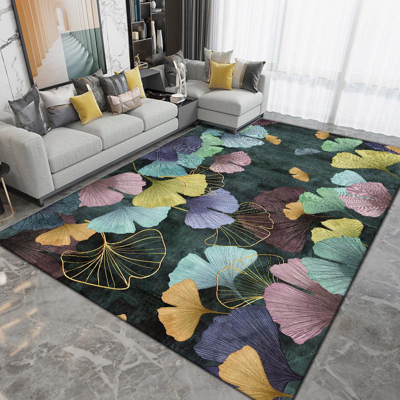 WTEMPO Retro Living Room Carpet  French Medieval Style Sofa Floor Mat Bedroom Bedside Carpet