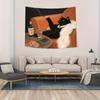 Vintage Smoking Cat Tapestry, Washable Short Plush Wall Hanging for Bedroom Living Room, Eye-Catching Cat Lover Gift