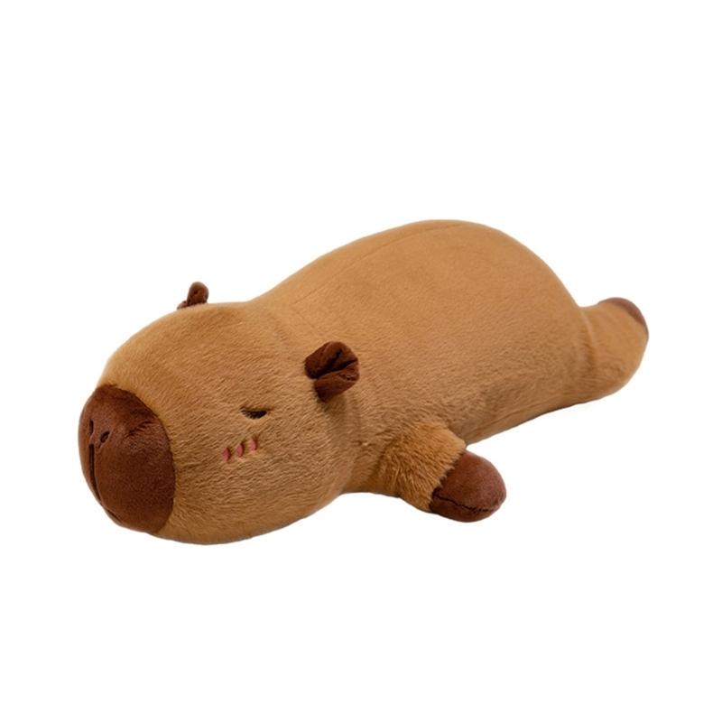 Capybara Hugging Pillow Furry Toy Cartoon Animal Cushion for Ultimatedly Comfort and Durability 60CM 80CM