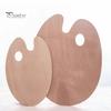 Artist Painting Tray Wooden Paint Palette with Thumb Hole for Oil, Acrylic, Ergonomic Watercolor Painting, Oval-Shaped Wood Art Artists Left