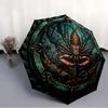 Mechanical Crab Emblem pattern umbrella, portable and foldable design, 8 ribs, a casual accessory for Halloween, Christmas, and birthday gifts.