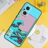 Great Wave Retro Cyber Statue For OPPO Reno 12F 14F 13F 11F 10 11 12 13 14 Pro 7 8 Lite 8T OPPO Find X6 X5 X8 X9 Pro Case