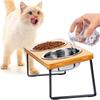 Practical-Elevated Cat Bowls, Non-Slip 32 Oz Stainless Steel Food Bowls, 15° Tilted Raised Pet Dishes, Raised Cat Bowl Feeder
