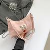 Gentle texture bow shoulder bag women's 2025 spring and summer niche design versatile ins messenger bag chain bag