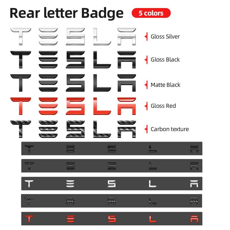 1 pièce ABS Emblème Capot Voiture Logo Capot Avant Badge Coffre Arrière Couvercle Volant Pour Tesla Modèle 3 Modèle Y Accessoires Auto