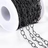 1Meter Gun Black Color Stainless Steel Large Circle Twist Chain Embossed Link Chains for DIY Necklace Bracelet Jewelry Findings