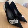 2025 New Spring Beautiful Elegant High Heels with Diamond Women's Versatile Stiletto Fashion Single Shoes