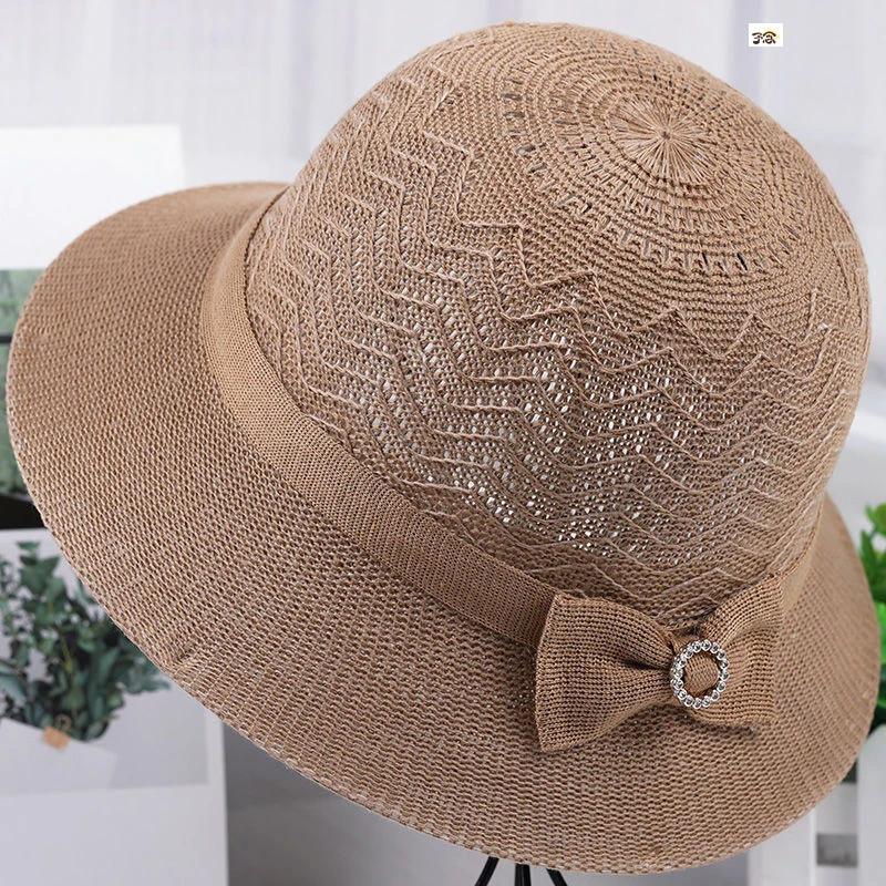 WTEMPO Spring Summer Solid Color Foldable Sunscreen Bucket Hats Wide Brim Travel Beach Breathable Bow Sun Hats