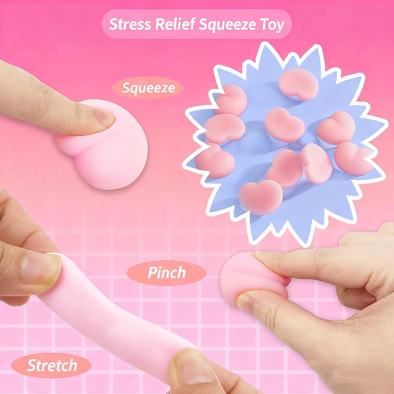 Fun Butt Mochi Squishy Squeeze Heart Taba Squishy Stress Relief Toys Sensory Fidget Toy Peach Bum Squish Booty Anti-stress Ball