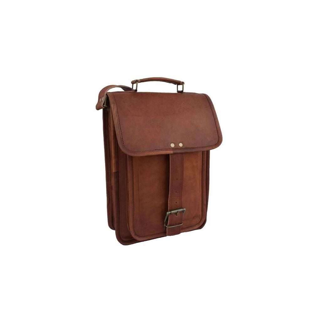 Briefcase School Crossbody Bags Leather Messenger Bag Laptop Satchel