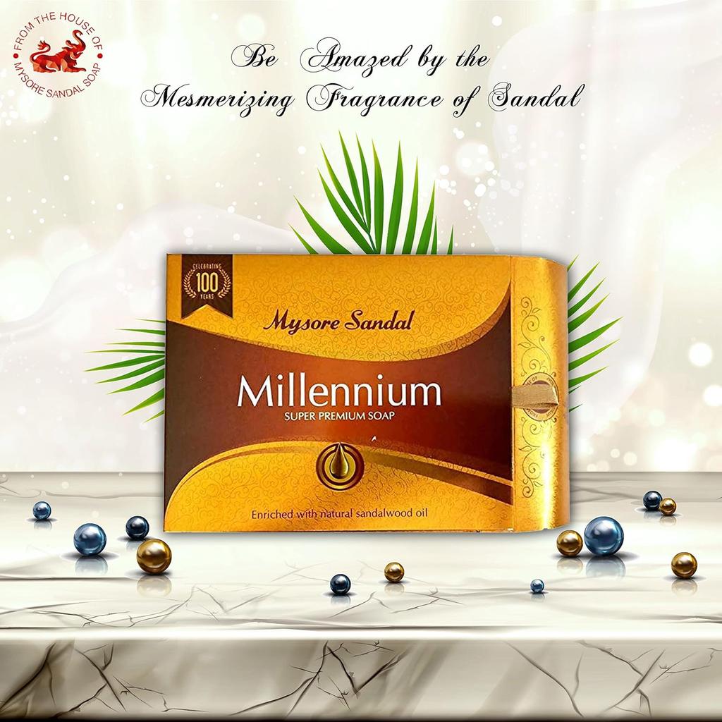 Mysore Sandal Millennium Soap 150 G Premium Bath Bar With Sandalwood Fragrance For Daily Cleansing And Refreshing Care