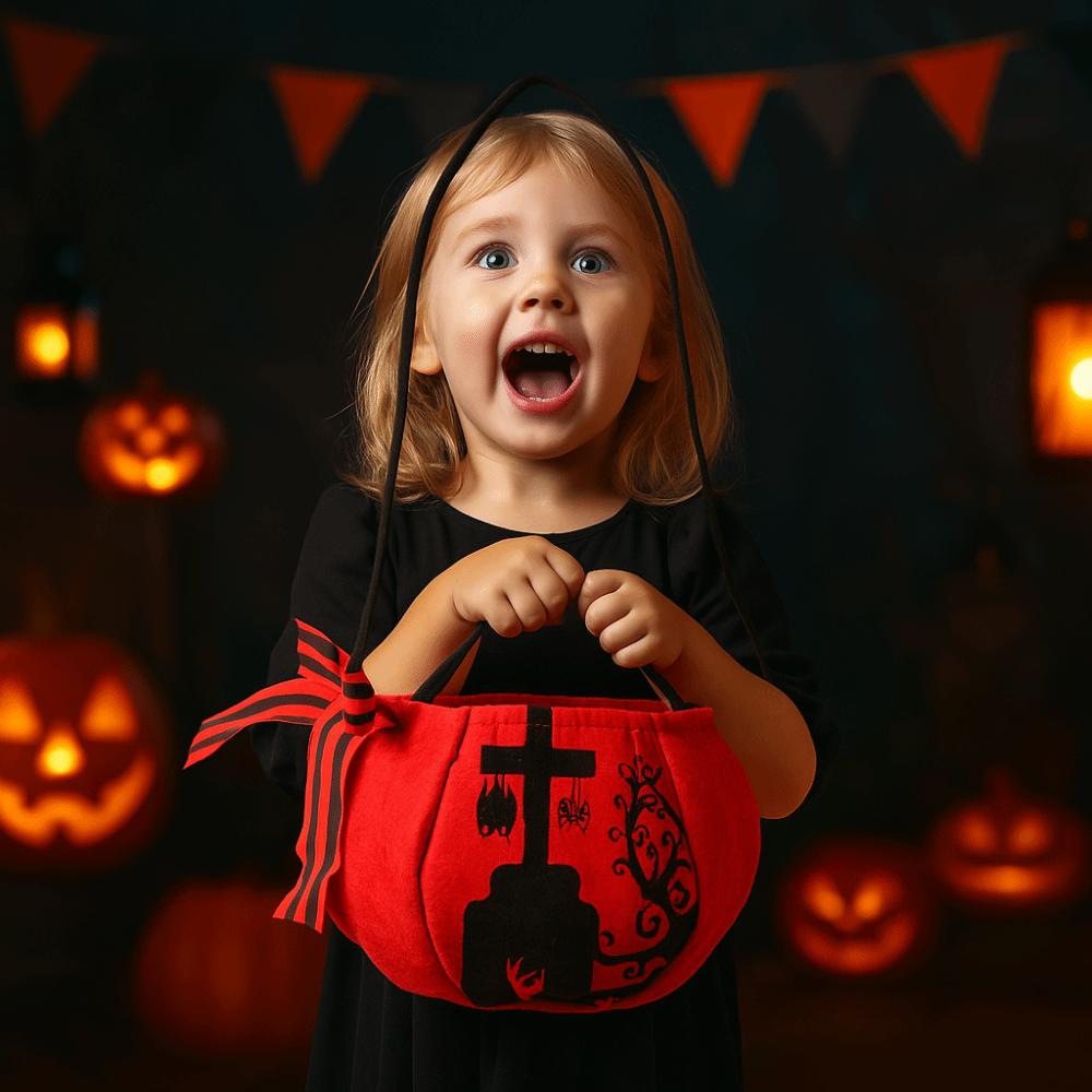 Trick or Treat Halloween Candy Bag Storage Handbag Party Supplies Sugar Pocket Pumpkin Ghost Bat Pumpkin Sugar Bag Gift