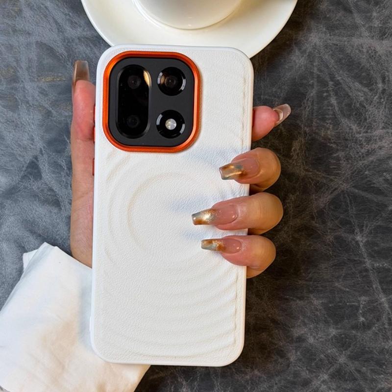 Minimalistiskt affärsskal i vågigt magnetiskt lycheeläder för Oneplus 15 13T 13S 13R Ace 6 5 Pro Trådlös laddning Stöttåligt skydd