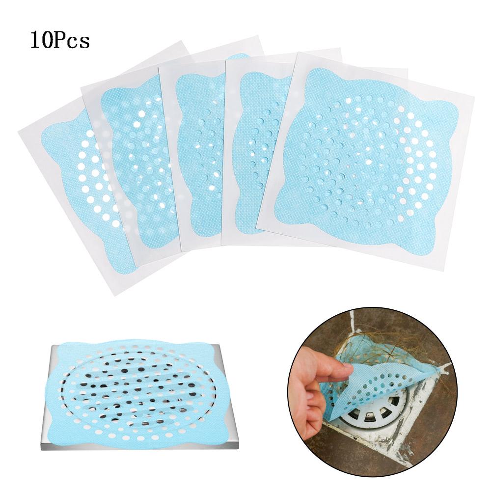 10 pcs Bathtub Disposable Sink Shower Bath Hair Catcher Mesh Stickers Filter Floor Drain Cover
