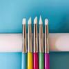 5Pcs 2 Way Nail Art Acrylic Silicone Point Flower Nail Pen Stainless Steel Dotting Tools Marbleizing Painting Pens