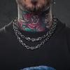 8mm Chunky Bevelled Cable Link Chain Necklace Stainless Steel Grunge Jewelry Punk Gothic Necklace Gift for Him