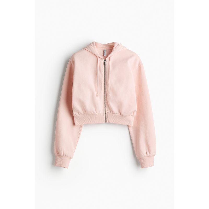 

HM 2025 Лето Новая женская одежда Короткая худи на молнии 1193900 PALE PEACH PINK 160/88(S)