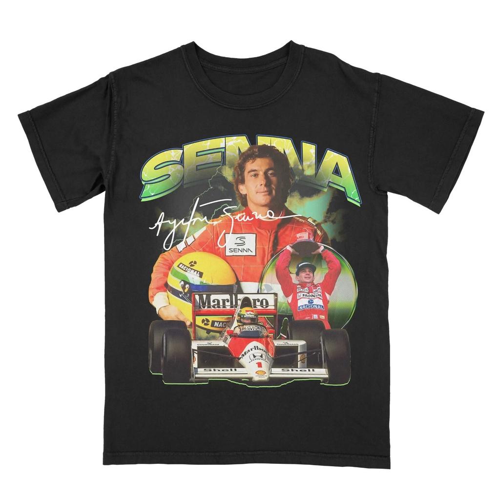 Maglietta Vintage Ayrton Senna Anni '90 Maglietta Bootleg Formula 1 Corse MIGLIORE SU EBAY