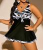 2025 European Slimming Tummy-Covering Tankini: Printed Plus Size Conservative Swimsuit for Vacation & Hot Springs