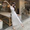 Xiaofei sleeve polka dot floral dress children's summer new French temperament seaside vacation suspender dress