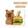 Capybara Building Block Pen Holder Multi-Function Desk Organizer for Office Supplies Cosmetics Birthday Gift Desktop Decoration