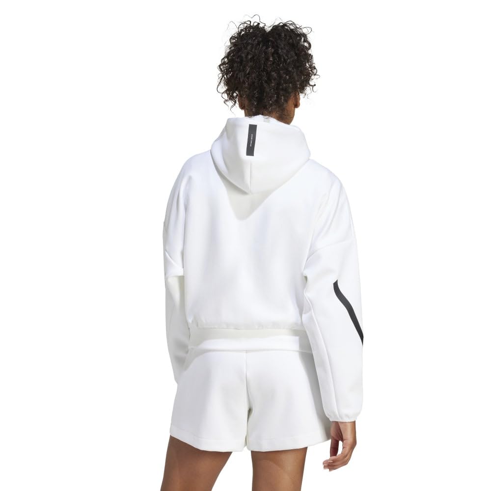 Adidas Hoodie KTJ91 White Size M Z.N.E. Full-Zip Women's (JE7849)