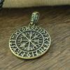 ODINS SYMBOL NORDISCHER RUNEN-ANHÄNGER Herren-HALSKETTE Wikinger-Runen Vegvisir Kompass-Anhänger - Drachenseele Schmuck