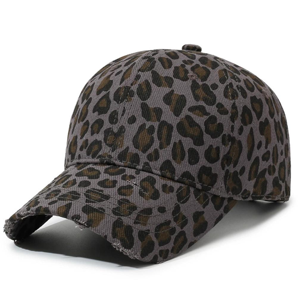 Zealous Sole Women's Trendy Unisex Leopard Printed Baseball Cap, Stylish Round Top Hat For Outdoor Sun Protection Casual Lovers Ins Duckbill Cap