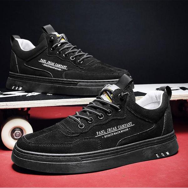 

Мужская обувь для скейтборда для отдыха, водонепроницаемая нескользящая мужская удобная повседневная обувь на плоской подошве 39 чёрный