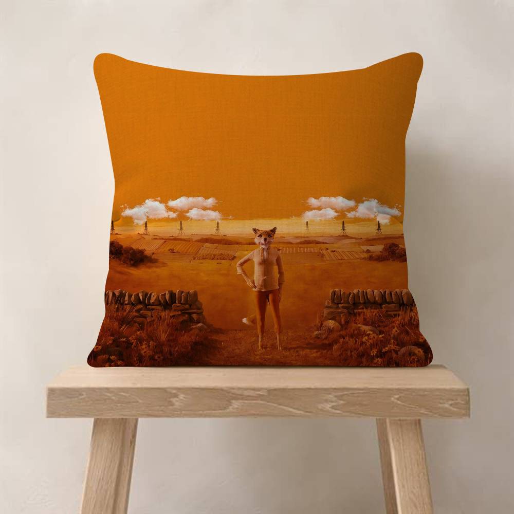 

Fantastic Mr Fox Movie Personalized Pillow Dust Cover Bedroom Kids Party Decoration Pillowcase Birthday Children Gift 30x30 cm