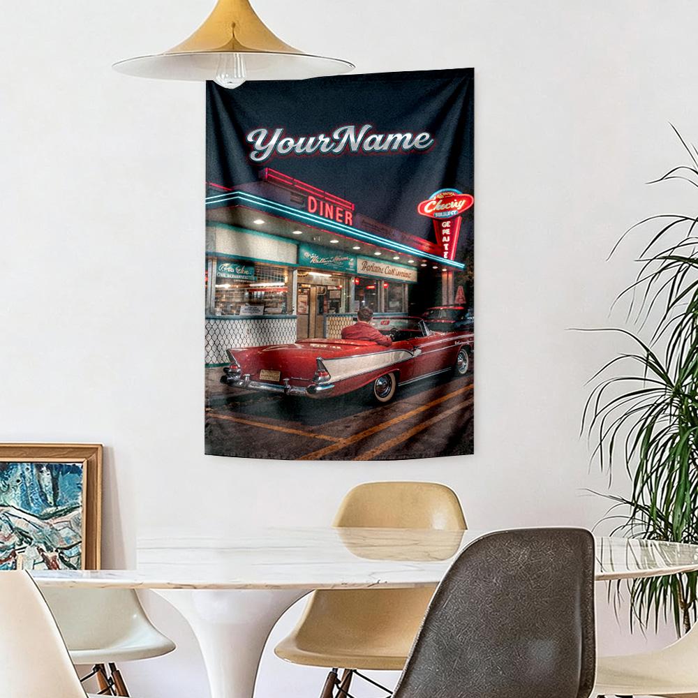 Peterbilt Heavy Trucks Custom Your Name Wall Decor Tapestry Art For Pet Memorial Birthdaywedding Party Backdrop Family Gift