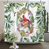 Green Plant Leaves Print Shower Curtains Watercolor Boho Floral Waterproof Morden Bathroom Bathtub Curtain Room Decor With Hooks