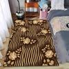 Floral Pattern Carpet with Beige Roses and Brown Wavy Stripes Design Suitable for Use As an Anti-slip for Living Room Bedroom Sofas