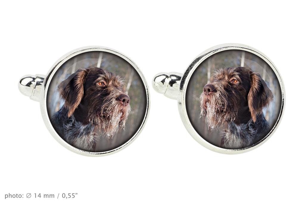 German Wirehaired Pointer - Cufflinks In a Box, Handmade Jewelry, Product of the Art-Dog Brand