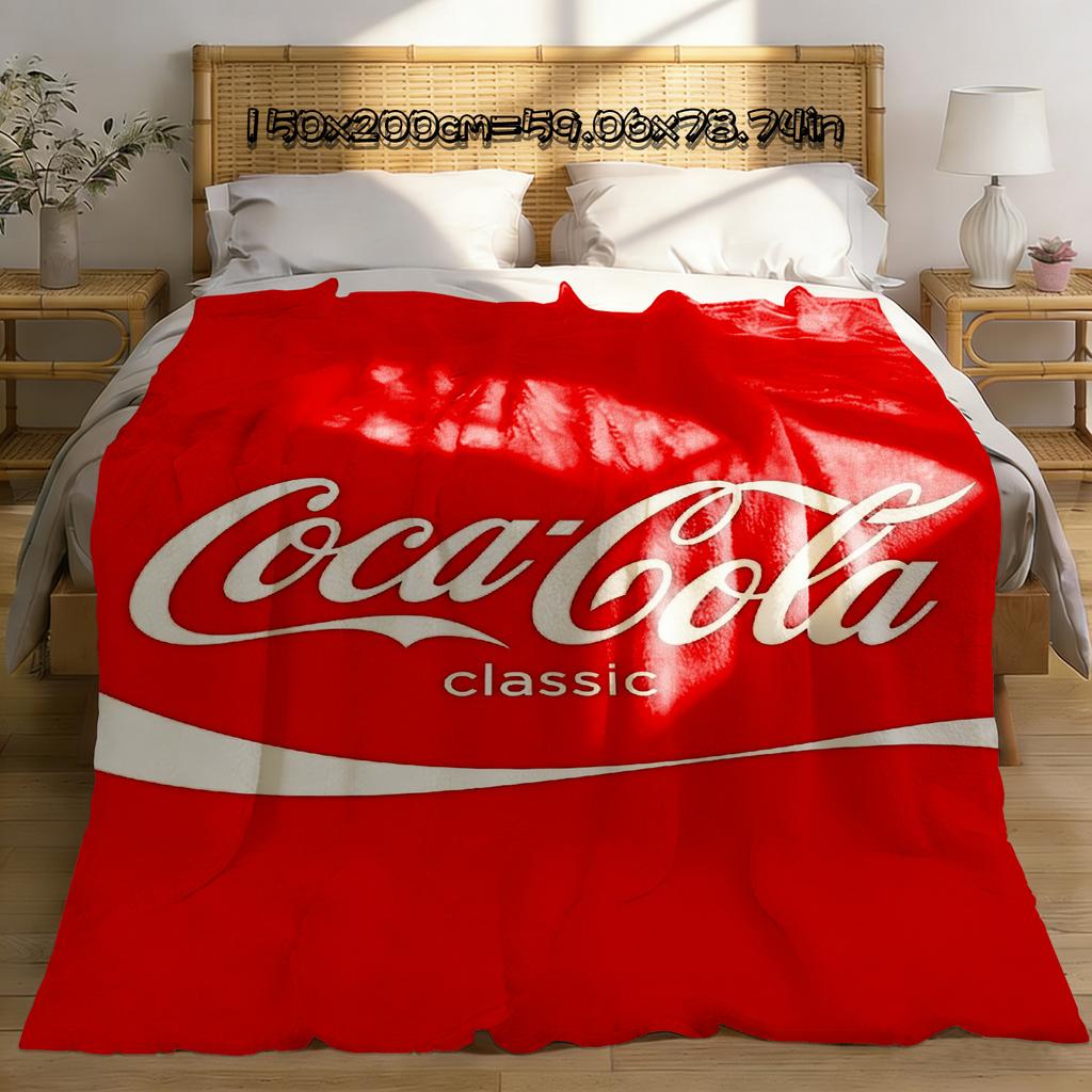 Coperta per Ginocchia Coperte Plaid per l'Inverno Microfibra Sovradimensionata per Bambini Leggera Flanella Pile Decorazione Letto Divano Coca-Cola