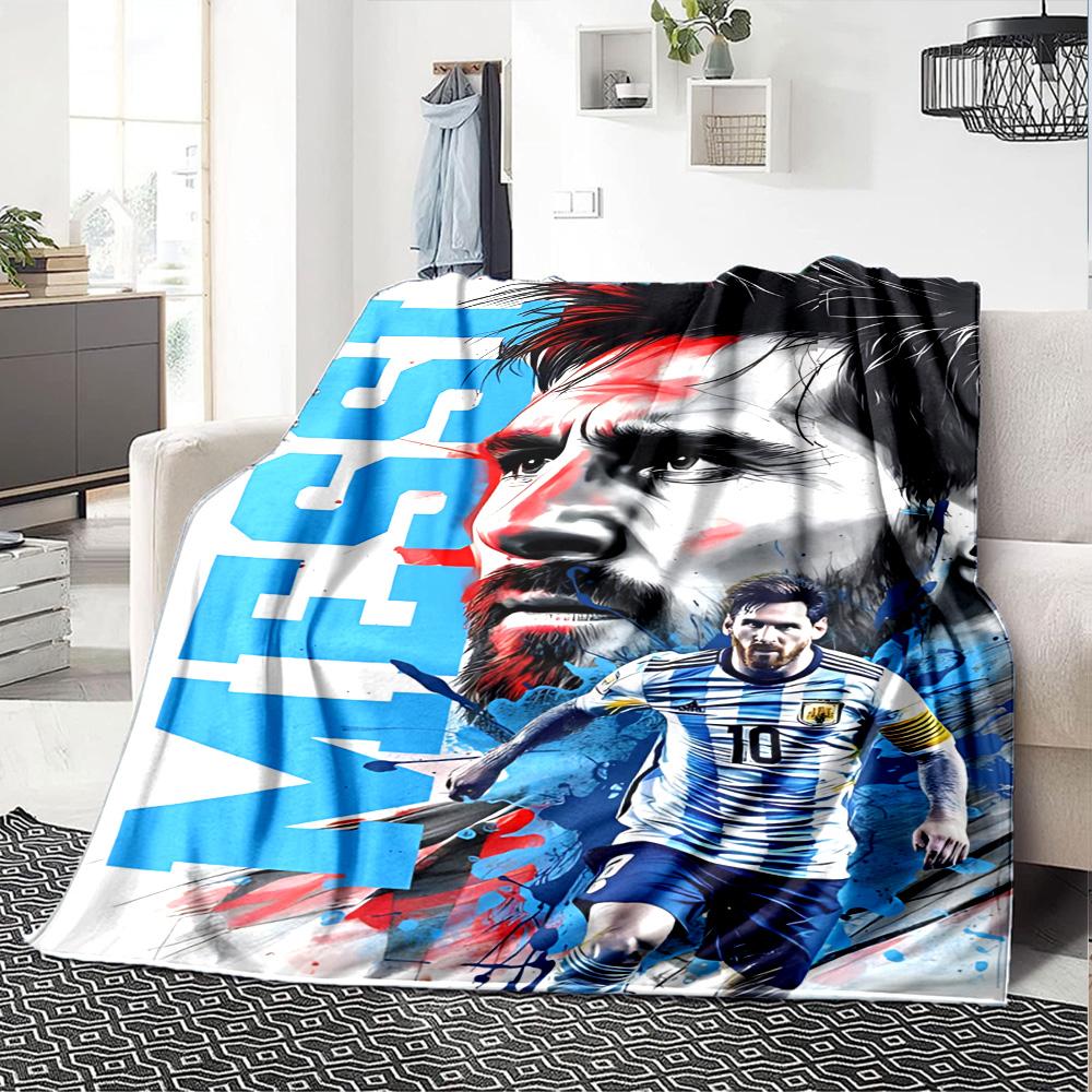 1 pièce Couverture en flanelle Célébration de Messi de l'Argentine Super Douce Mignonne Confortable pour Voyage Literie Canapé Canapé Couverture Y7304