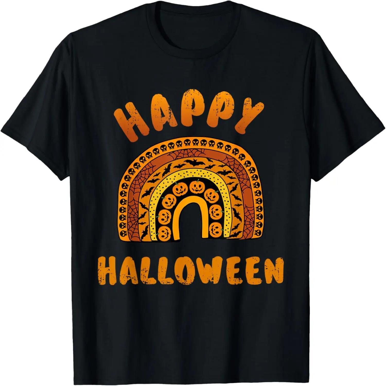Happy halloween with cute rainbow for teachers and kids T-Shirt S