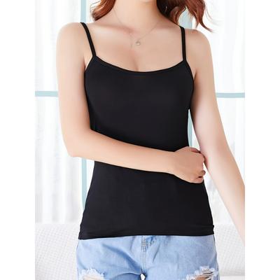 Καλοκαιρινό Αμάνικο Τοπ με Στρογγυλή Λαιμόκοψη, Βασικό Αμάνικο Τοπ που Συνδυάζεται με Όλα, Γυναικεία Εσώρουχα