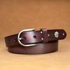 Rivet Women's Belt, First Layer Cowhide Fashion Casual Pin Buckle Belt, Genuine Leather Simple Belt