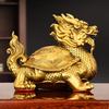 Feng Shui Kupfer-Tierfigur Drache Schildkröte Ornament Wohnzimmer Schreibtischdekoration