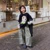 SEVEN BO Girls' Korean Style Wide-Leg Cargo Pants
