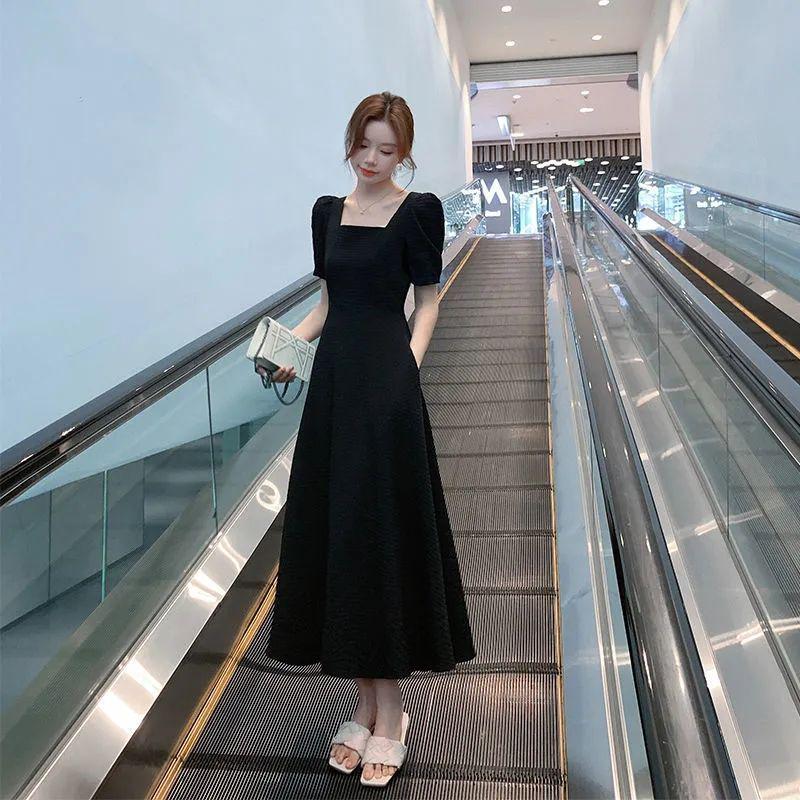 

Летнее черное платье во французском стиле для женщин – Элегантное, стройнящее, высококлассное 2XL чёрный