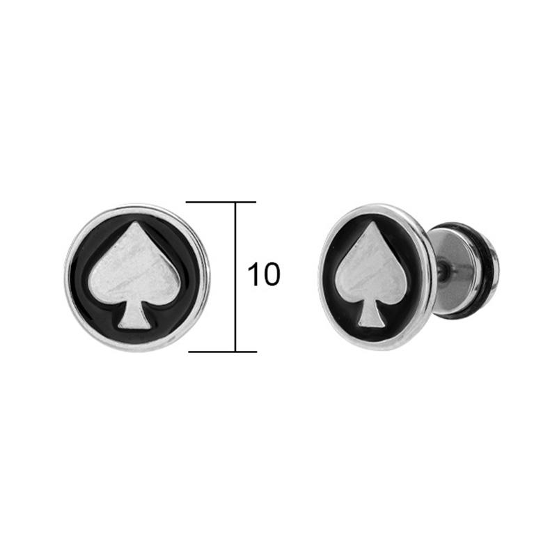 1 Pair New Style Gothic Dumbbell Stud Earrings For Men/Women Stainless Steel Punk Piercing Jewelry
