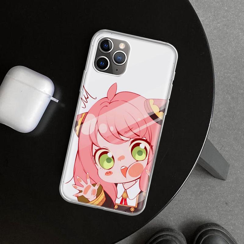 S-Spy Family Anya Phone Case Cover for iPhone 11 12 13 Mini 14 15 Plus 16 Pro Max 17 Air 7 8 + SE Art Customized Fundas 11 12 13